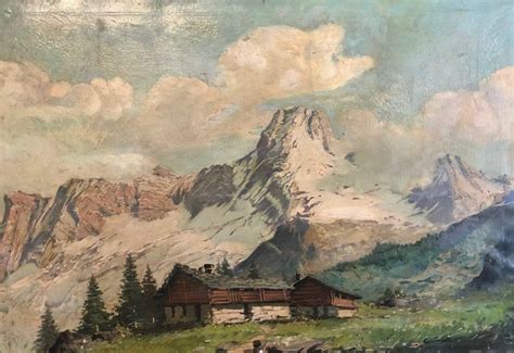 Carlo Casati 1889 1965 Paesaggio Montano Con Baite Catawiki