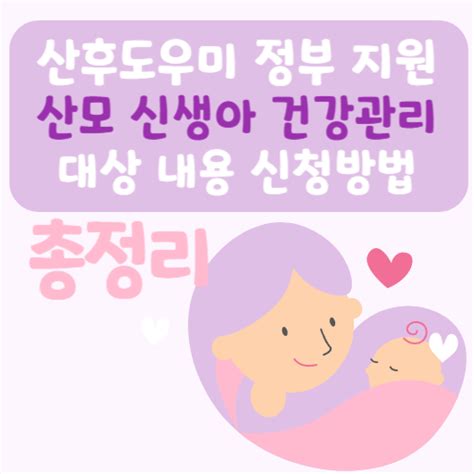 산후도우미 정부 지원 산모 신생아 건강관리 본인부담금 대상 내용 신청방법 총정리 코몽이 블로그