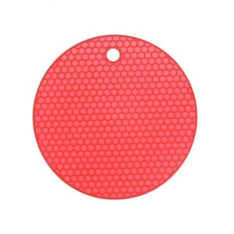 Red Tapis rond en Silicone résistant à la chaleur sous verres support