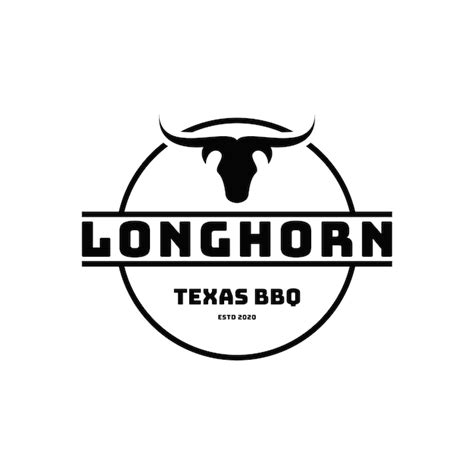 El Rancho De Texas Longhorn Bbq Es El Concepto De Diseño Del Logotipo