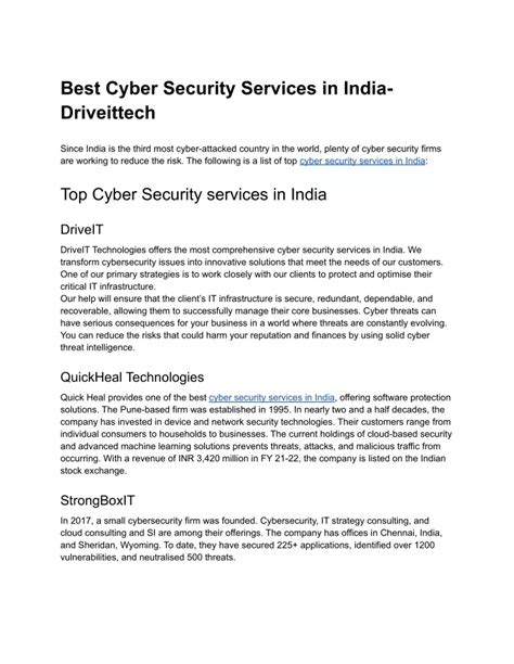 Ppt Best Cyber Security Services In India Driveittech Powerpoint Presentation Id 11993213