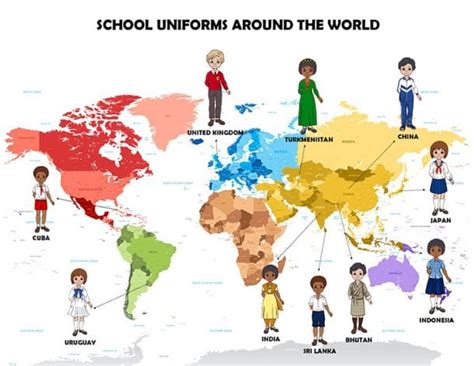 School Uniforms Around The World Printable Dress Up Paper Dolls