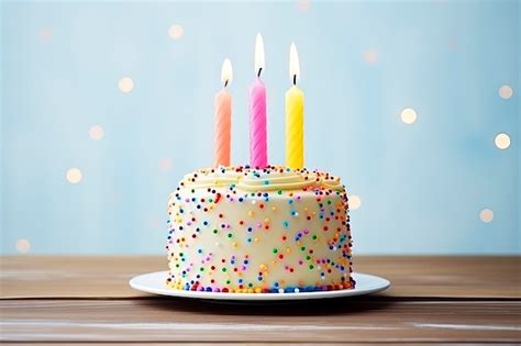 Premium AI Image Colourful Birthday Cake With Candles AI Generated