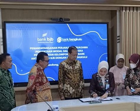 Bank Bjb Tandatangani PKS Penyertaan Modal KUB Ke Bank Bengkulu THE