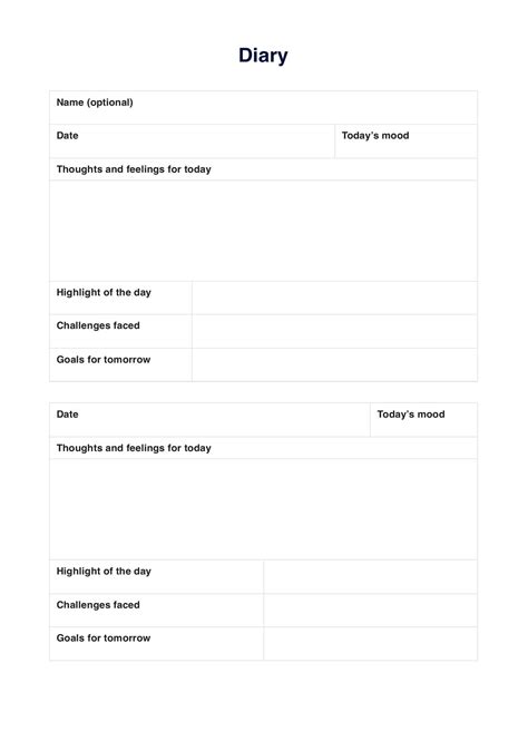 Food Diary Template & Example | Free PDF Download