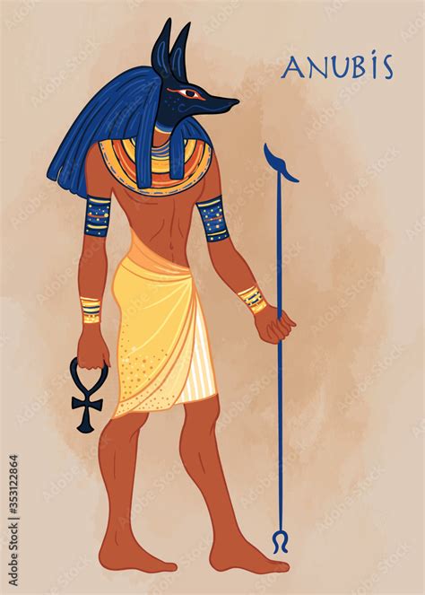 Portrait Of Anubis In Ancient Egyptian God Of Death Mummification