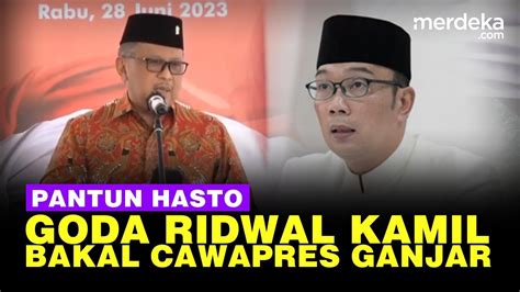 Hasto Kristiyanto Goda Ridwan Kamil Bakal Cawapres Ganjar Pranowo Lewat