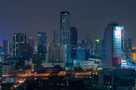 Bangkok Night View With Skyscraper In Business District In Bangkok