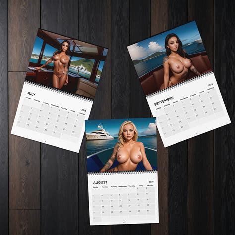 Nude Tattooed Ink Babes NSFW Wall Calendar Luxury Yacht Setting Adult Gift Planner Home