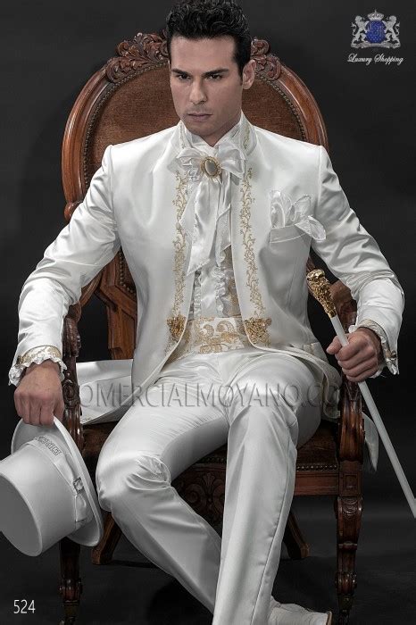 Traje De Novio Barroco Blanco Modelo Mario Moreno Moyano