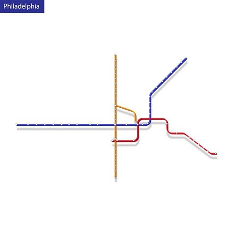 Isometrische D Karte Der U Bahn Von Philadelphia Premium Vektor