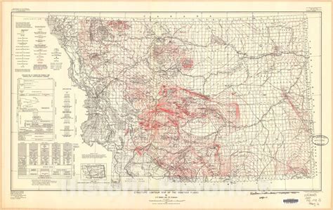 Map : Structure contour map of the Montana plains, 1955 Cartography Wa ...