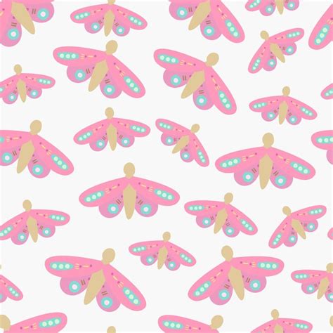 Mariposas Rosadas Sobre Un Fondo Blanco Vector Premium