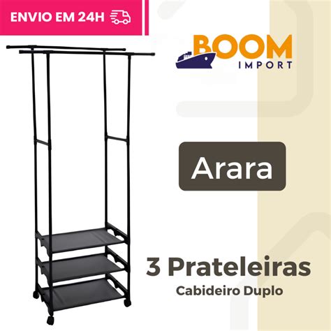 Estante Cabideiro Arara Guarda Roupas Sapateira Rack Organizadora