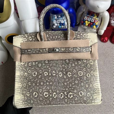 California USA Hermès Birkin 25cm Lizard Stamp U 自然色 雪花色蜥蜴皮 Hermès