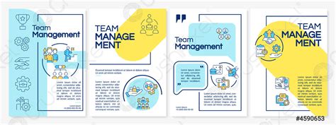 Team Management Blue And Yellow Brochure Template Stock Vector 4590653 Crushpixel