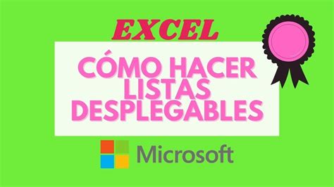 Cómo hacer listas desplegables en Excel YouTube