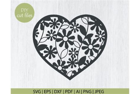 Floral Heart Svg Cut File Graphic By Meshaarts Creative Fabrica