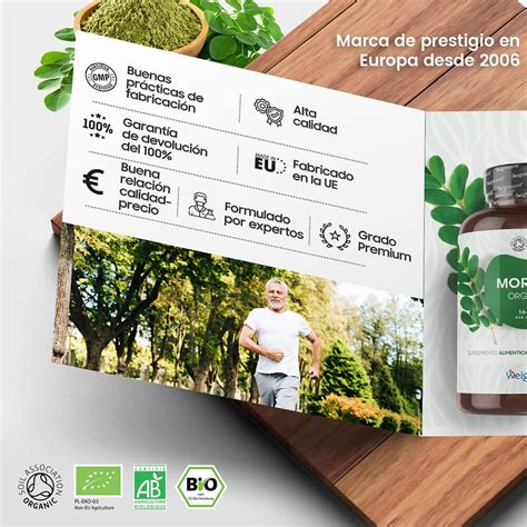 Moringa Org Nica Mg C Psulas Bio Moringa Oleifera Fuente