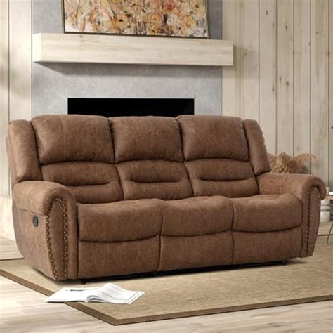 Amazon Ebello Faux Leather Manual Reclining Sofa Couch Set