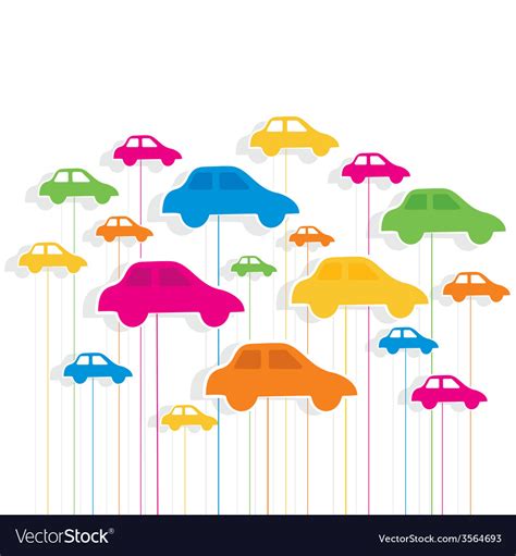 Colorful Car Pattern Background Royalty Free Vector Image