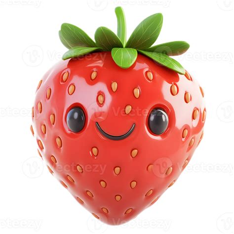 vibrant strawberry emoji  cheerful expression representing healthy