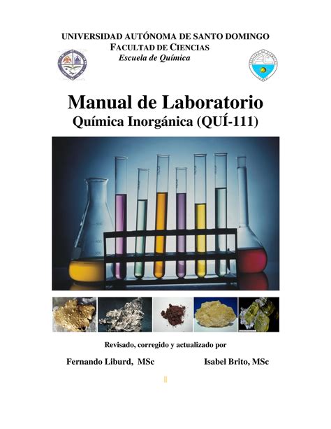 Manual de laboratorio de inorganica UNIVERSIDAD AUTÓNOMA DE SANTO