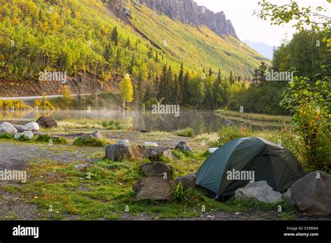 Camping In Alaska Usa Stock Photo Alamy