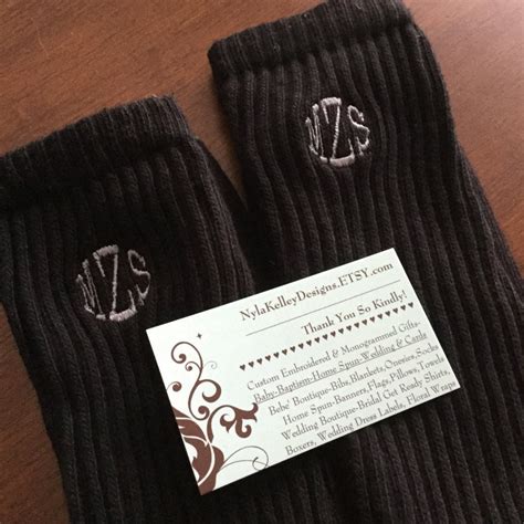 Men's Custom Monogrammed black Casual Socks by NYLAKELLEYdesigns