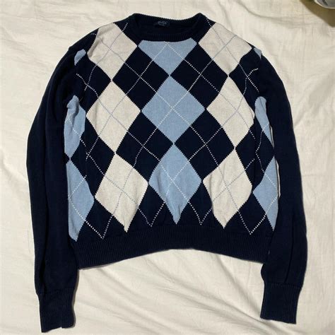 Brandy Melville John Galt Argyle Sweater I Worn It Depop