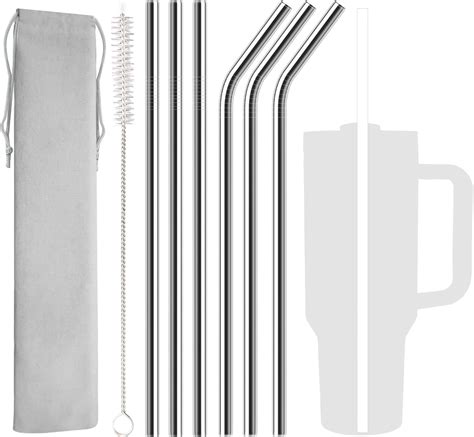 6 Pack Stainless Steel Straw Replacement 40 Oz For Stanley Adventure