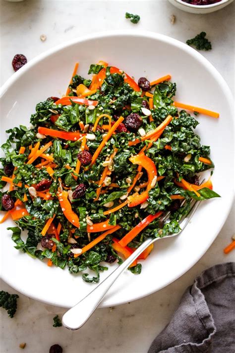 Crunchy Kale Salad W Cranberries The Simple Veganista