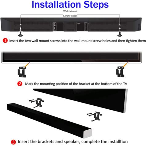 Suporte De Montagem Da Parede Da Barra De Som Para Vizio SoundBar Wall