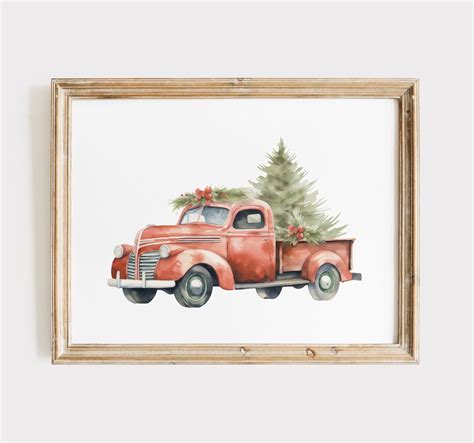 Weihnachten Lkw Druck Weihnachten Wandkunst Etsy De