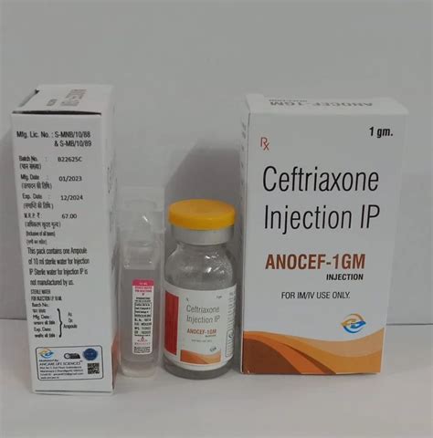 Anocef 1 Gm Ceftriaxone 1gm Injection At Rs 67 20 Vial In Chandigarh