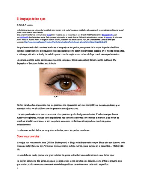 Pdf El Lenguaje De Los Ojos