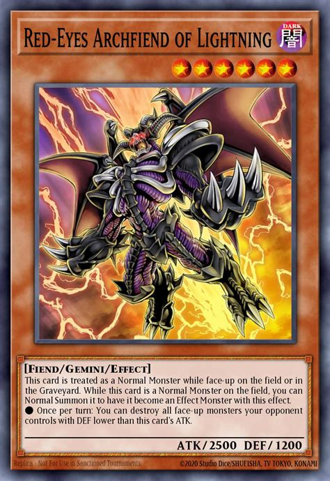 Red Eyes Archfiend Of Lightning Card Information Yu Gi Oh Database