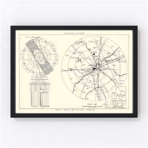 Vintage Map of the Kelly Air Force Base Vicinity, 1952 by Ted's Vintage Art