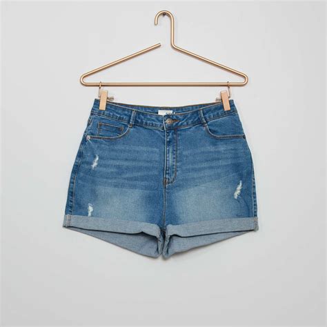 Short En Denim Co Con U Fille Adolescente Triple Stone Kiabi