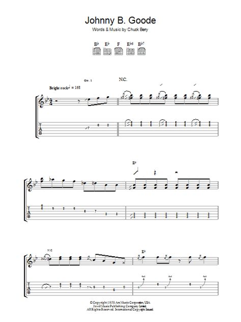 Johnny B Goode By Chuck Berry Sheet Music For Guitar Tab At Sheet