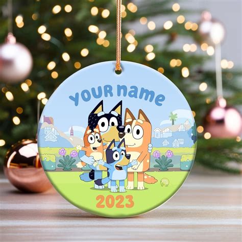 Custom Bluey Ornament Bluey Christmas Ornament Bluey Xmas Etsy