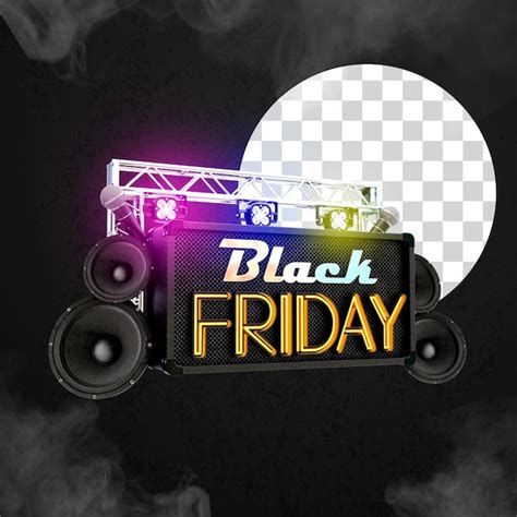 Premium PSD Realistic 3d Rendering Black Friday Label