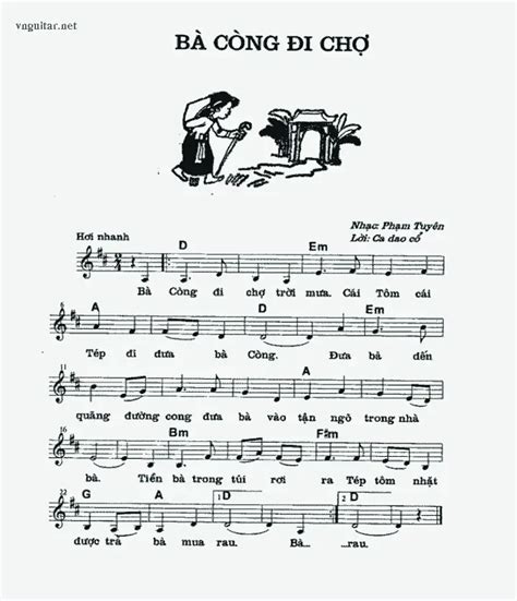 Sheet Nhạc Bà Còng đi chợ song lyric sheet chords vip