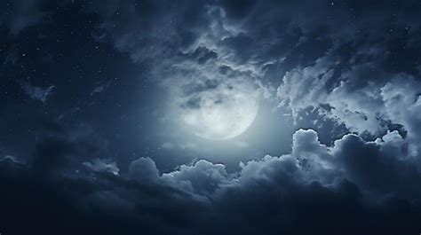 Night sky with clouds and full moon | Premium AI-generated image