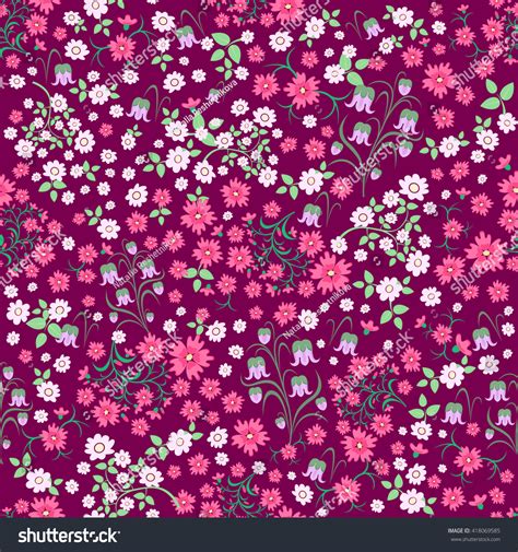 Seamless Ditsy Floral Pattern Flowers Background Stock Vector Royalty