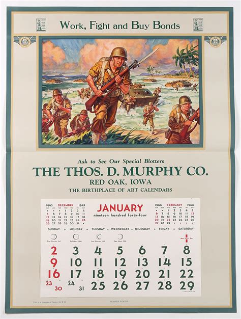 1944 Thomas Murphy Calendar Semper Fidelis Website Of Emmettwatson