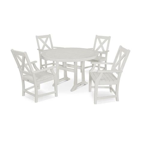 POLYWOOD Braxton 5-Piece White Frame Patio Set in the Patio Dining Sets department at Lowes.com