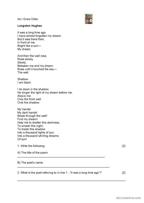 Langston Hughes Worksheets Early Life Poetry Influence Legacy