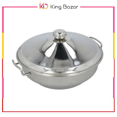 Alpha Stainless Steel Hot Pot Royal Steel Lid Daraz Pk