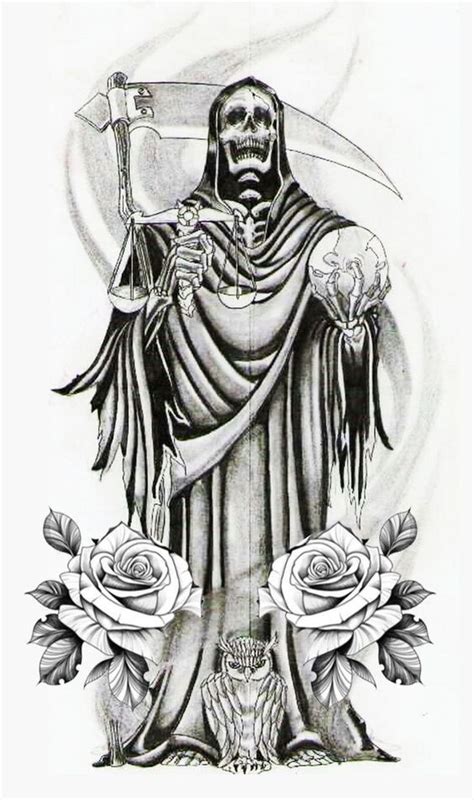 Pin By Wei Er Hai On Sensenmann Santa Muerte Dark Art Tattoo